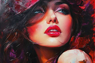paint landscape in real oil painting on canvas in unique style