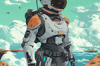 draw a sci fi character illustration or sci fi character