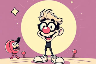 draw vintage cartoon and character design in pop art style