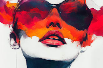 portrait colour abstract art illustration