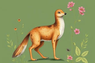 draw an animal and botanical illustration