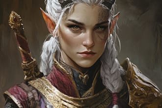 make a dnd art and d and d character for you