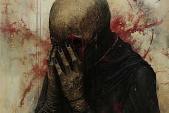 do an dark, horror, creepy illustration with vintage comic art style