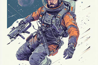 design a spaceship sci fi illustration