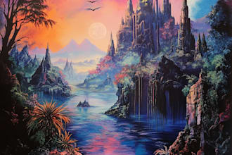 draw fantasy landscape or enviroment art