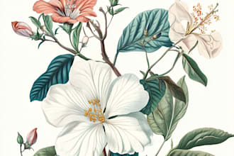 do amazing botanical vector line art illustration