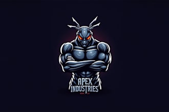 do awesome aggressive ant mascot logo design