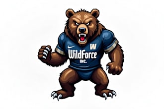 do wonderful angry grizzly bear mascot logo design