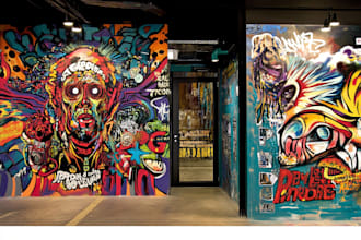 create custom graffiti art designs murals and wall arts