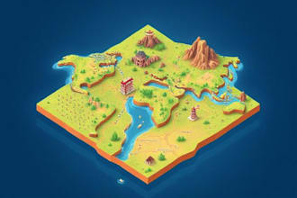 create a isometric map vector illustration