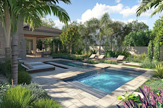 do 2d site plan, landscape rendering, backyard, rv, resort, parking