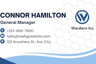 criete a personal business card for your profesional carier