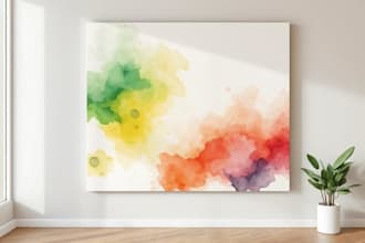 design abstract watercolor canvas wall art