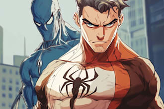 draw your character in cartoonish or marvel or anime style