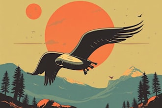 create retro vintage illustration for t shirt print designs