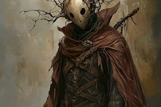 draw a fantasy horror character art whatever you want
