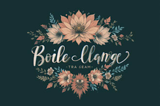 design hand drawn boho and  botanical feminine logo