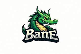 do awesome fierce green crocodile dragon mascot logo design