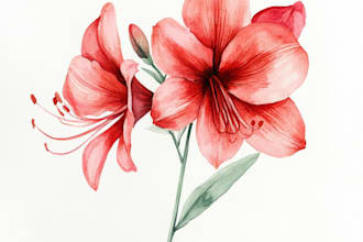 draw botanical vector illustration of plants and flowers