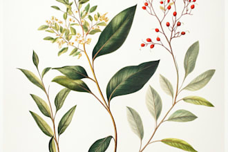 do botanical vector illustration of plants and flowers