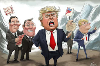 design political cartoon or editorial cartoon for you