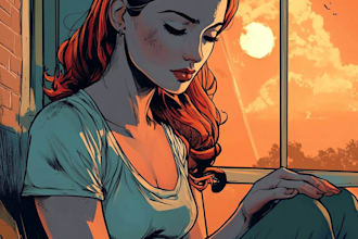 do comic book illustration for your comic or webtoon