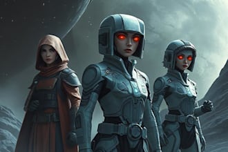 draw a sci fi art and sci fi character for you