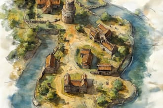 illustrate medieval fantasy and sci fi maps