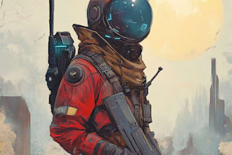 make sci fi character illustration or sci fi character art