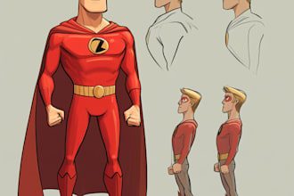 draw character design cartoon character comic book superhero character design