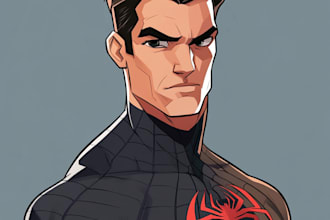 draw you into superhero comic cartoon character