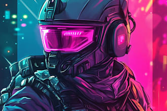 draw a sci fi character illustration or sci fi character