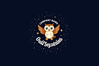 do awesome nocturnal bird owl mascot logo design