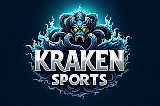 do awesome kraken sports mascot logo design