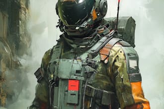make a fantasy character, sci fi character with hyper realistic style