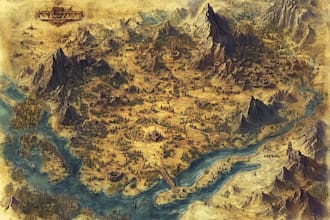 create a beautiful fantasy map in 4k