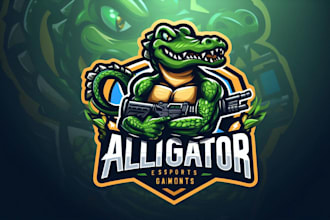do aligator esports gaming mascot logo design