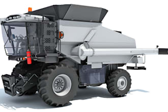 deliver 3d combine harvester machine,hard surface,industrial design,cgi,soliwork