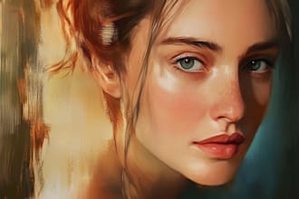 draw digital portrait oil painting from photo