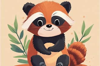 make cute animal illustration