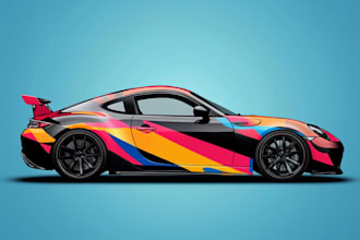 make realistic car wrap design