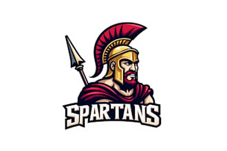 design awesome spartan warrior mascot logo with express delivery