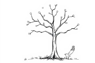 draw minimalist black and white illustrations