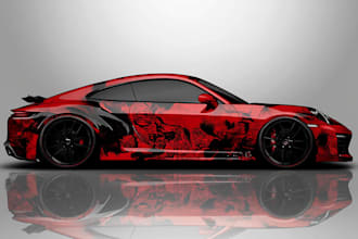 make a vehicle wrap decal for car,van,truck,trailer bus