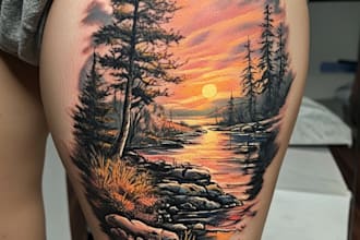 make custom realistic tattoo design, tattoo sleeve