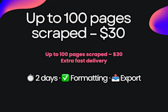 scrape any website and deliver clean data in CSV, excel or json