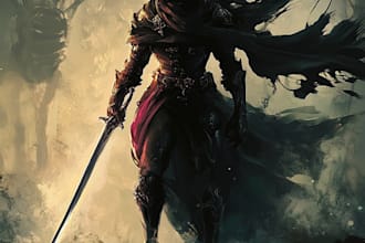 make a  fantasy, dnd, horror digital art with your character