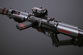create 3d realistic sci fi gun, mini gun, sniper,arrow gun,fortnite game,