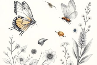 draw high quality animal, insect, and botanical art