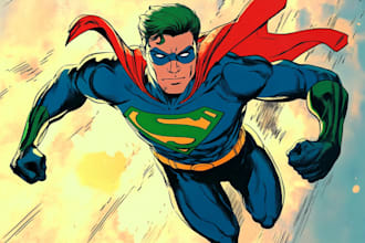 create superhero cartoon character design for you